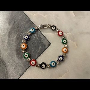 Evil Eye Bracelet Silver Multi-Color Jewel